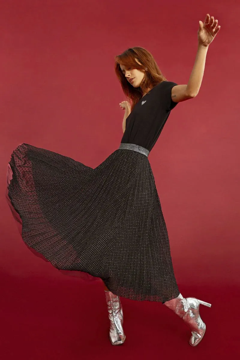 Pleated Plumetis Skirt