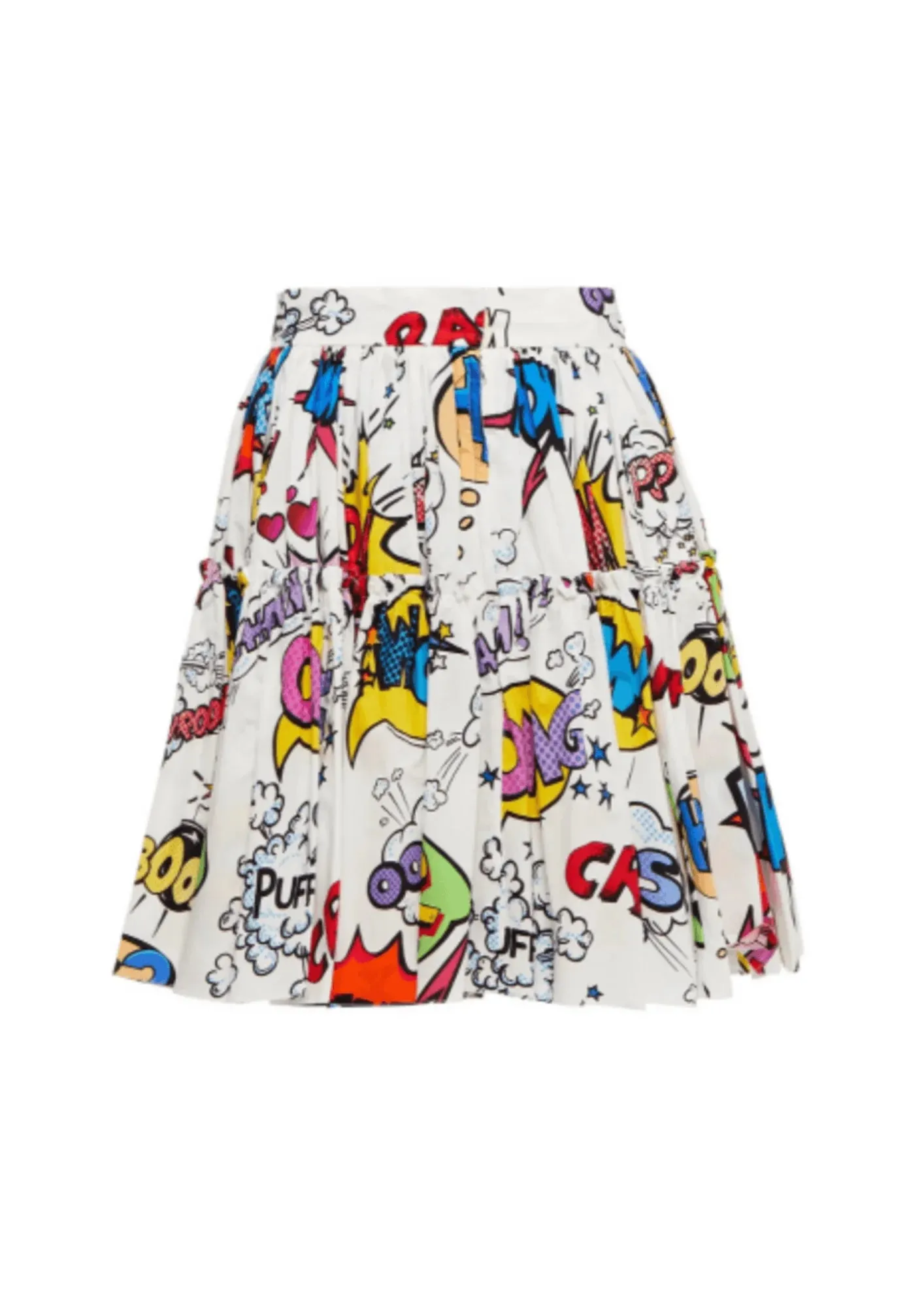 PLEATED PRINTED MINI SKIRT