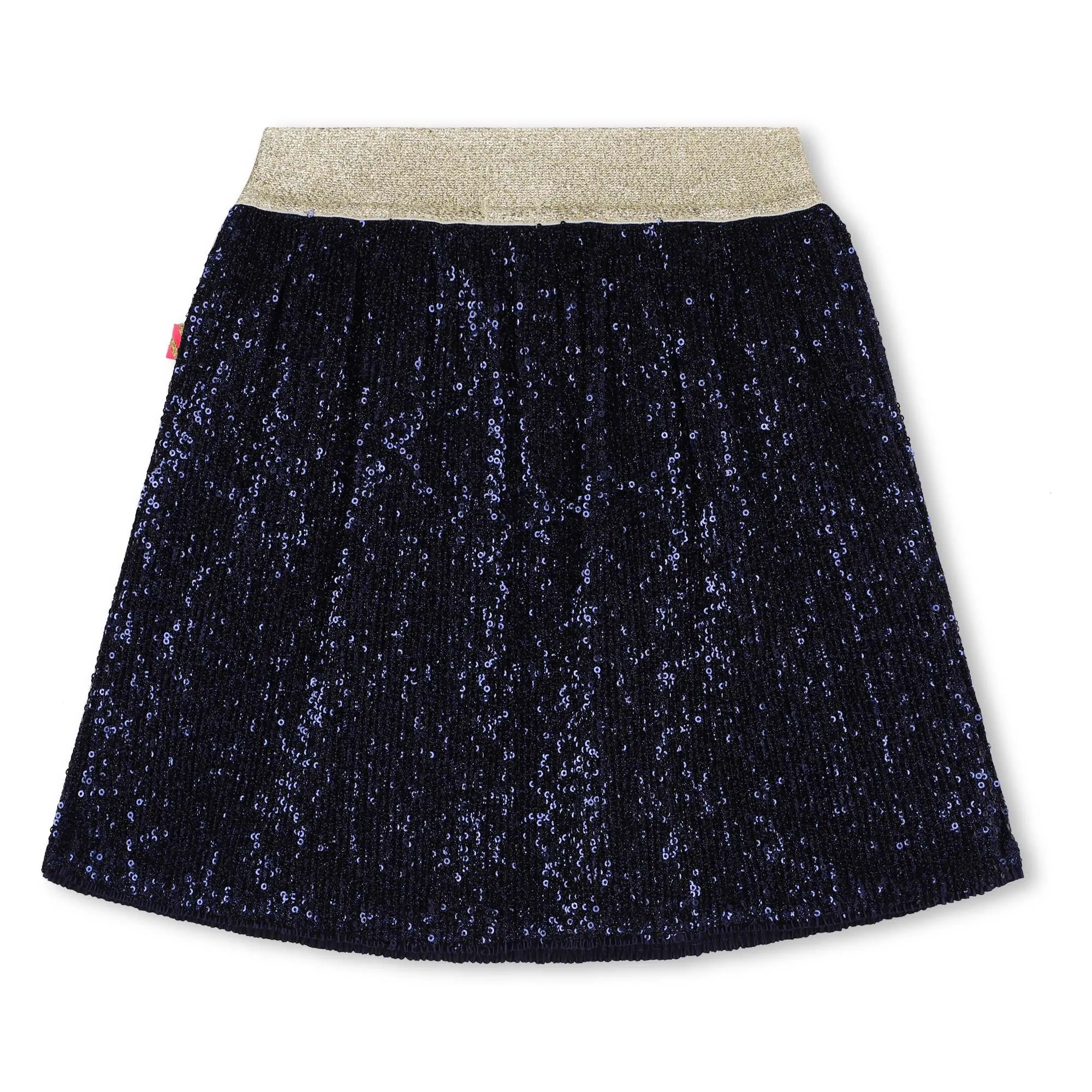 Pleated Sequin Mini Skirt