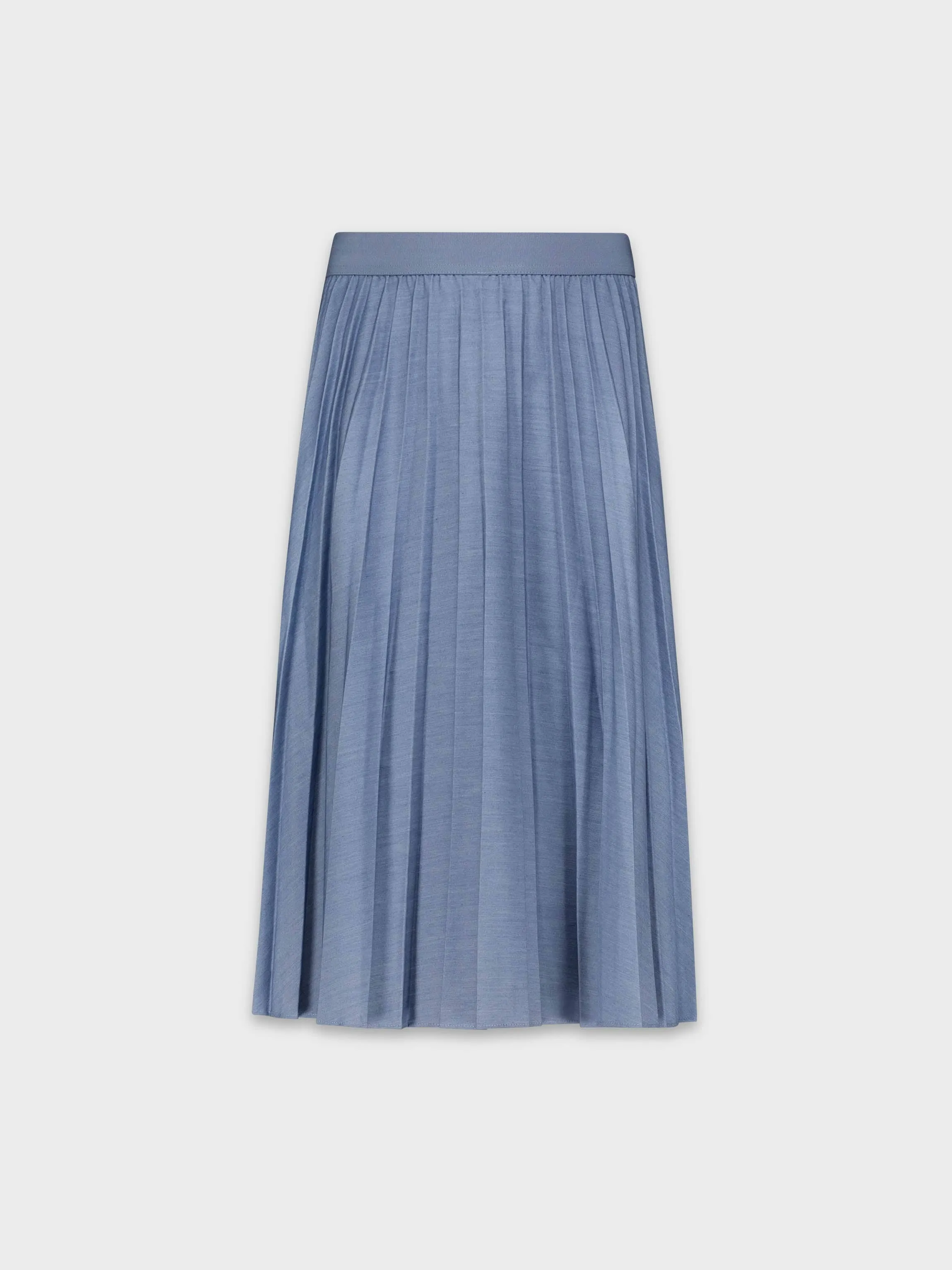 PLEATED SKIRT 27"- LIGHT DENIM