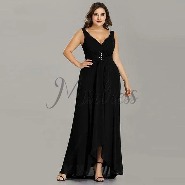 Plus Size Hi-low Chiffon Wedding Bridesmaid Evening Prom Dress