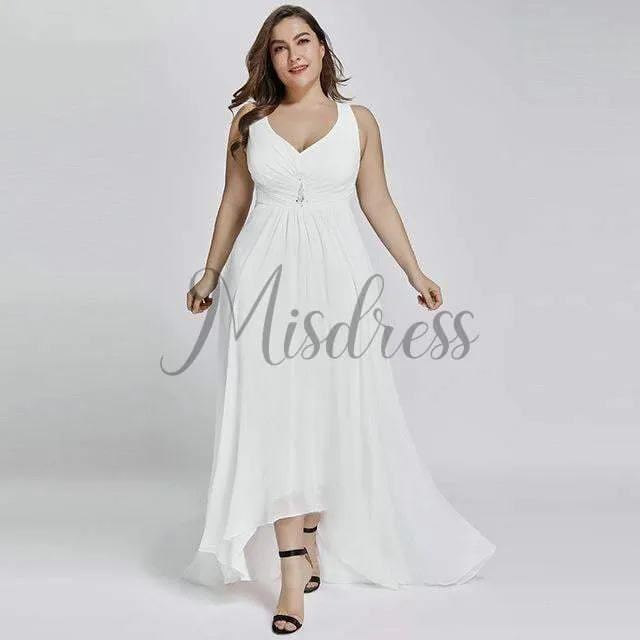 Plus Size Hi-low Chiffon Wedding Bridesmaid Evening Prom Dress