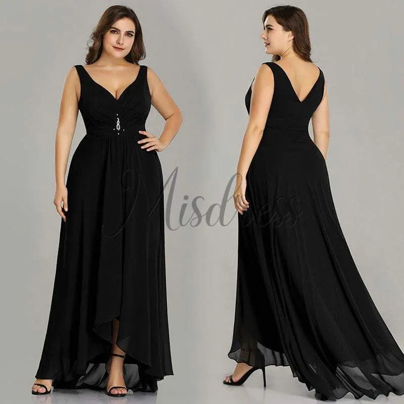 Plus Size Hi-low Chiffon Wedding Bridesmaid Evening Prom Dress