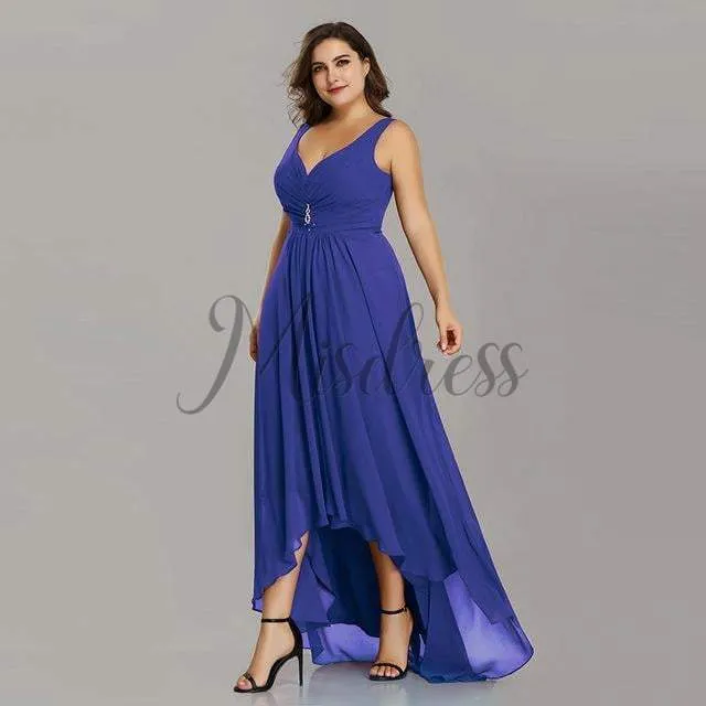 Plus Size Hi-low Chiffon Wedding Bridesmaid Evening Prom Dress