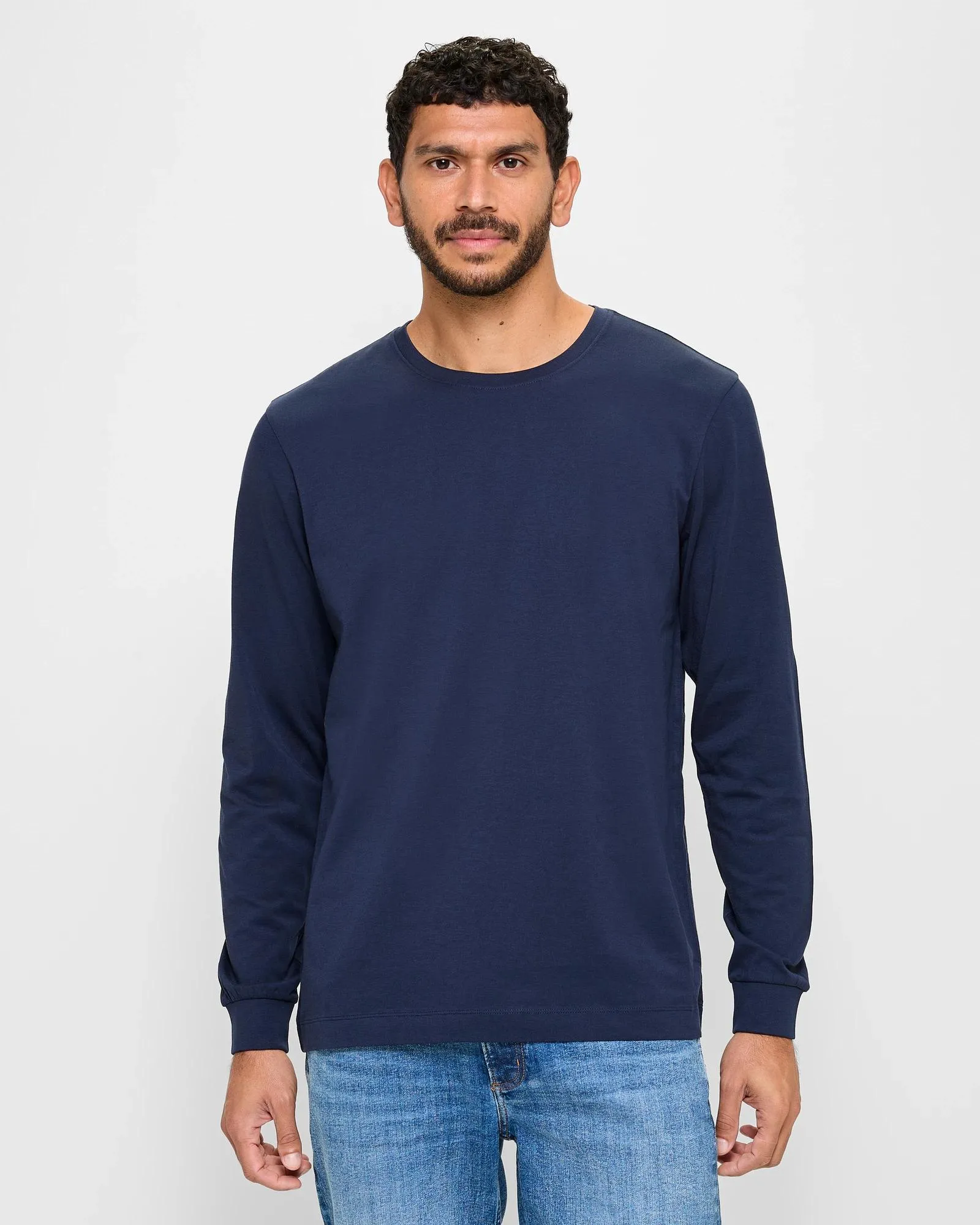 popular  Australian Cotton Long Sleeve T-Shirt - Navy Blue