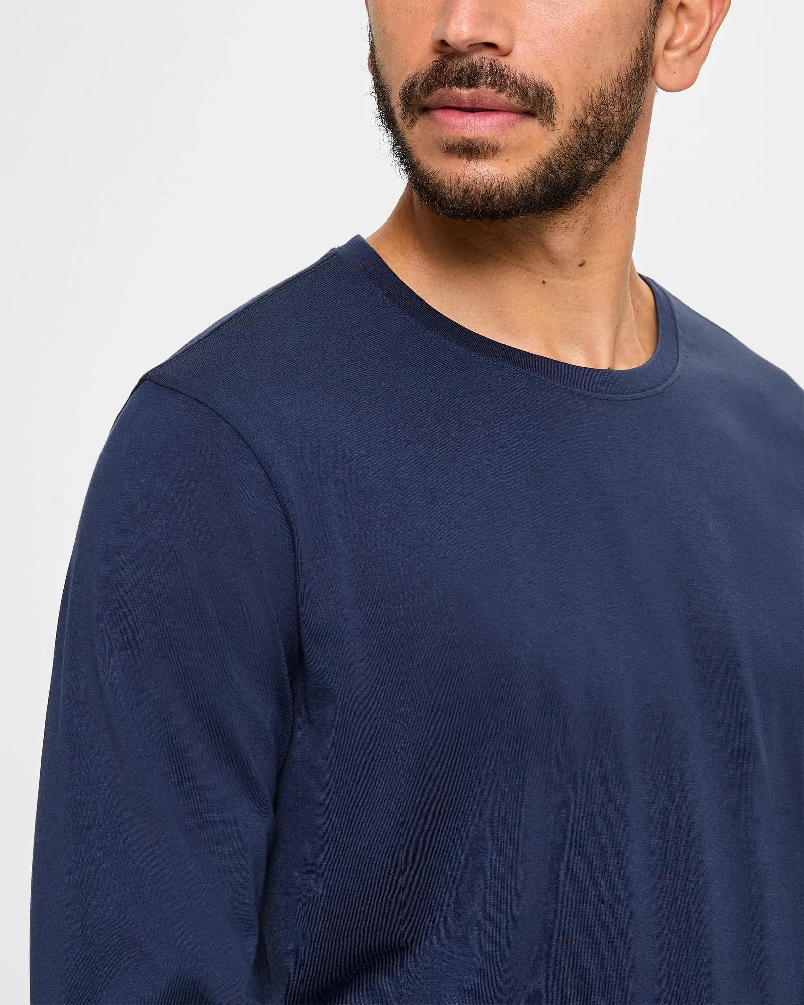 popular  Australian Cotton Long Sleeve T-Shirt - Navy Blue