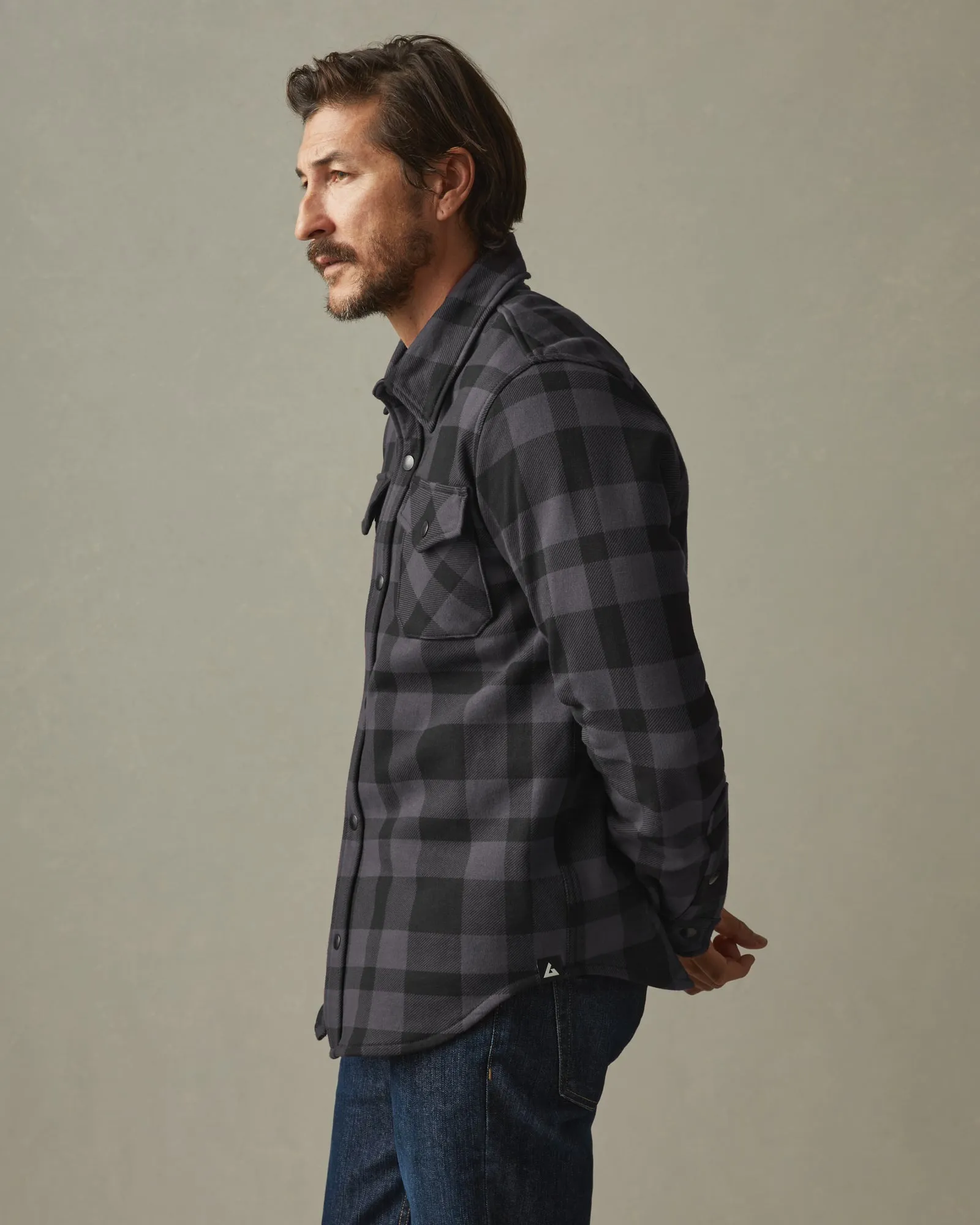 Redwood Fleece Overshirt - Stealth Plaid