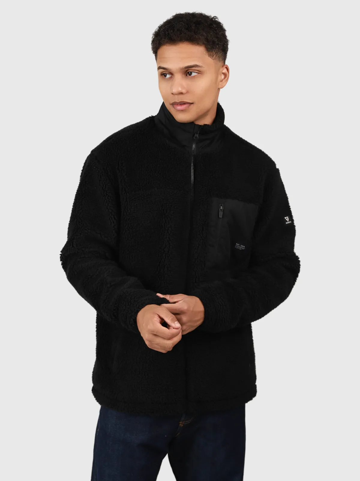 Renziost Men Fleece Jacket | Black