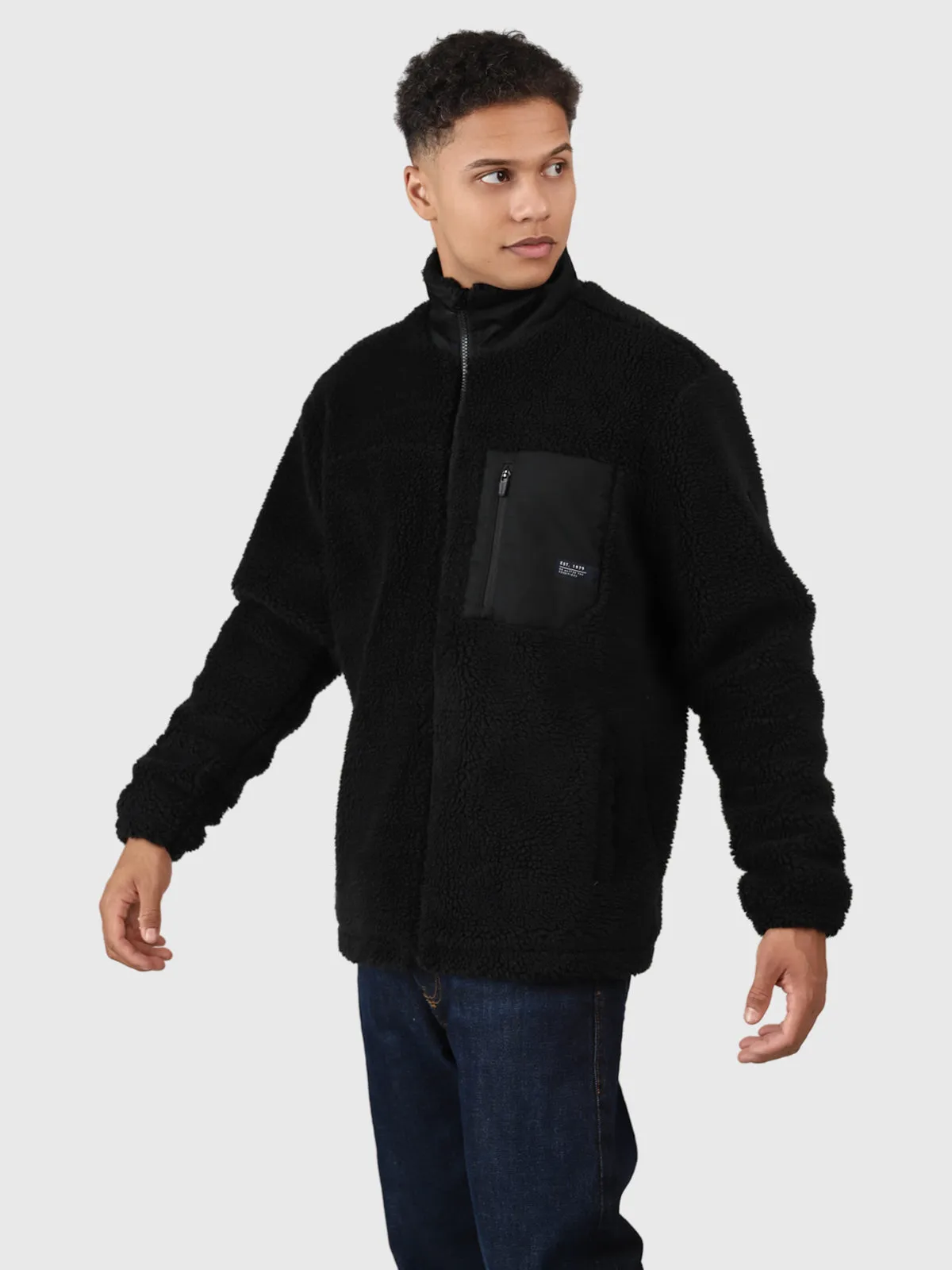 Renziost Men Fleece Jacket | Black