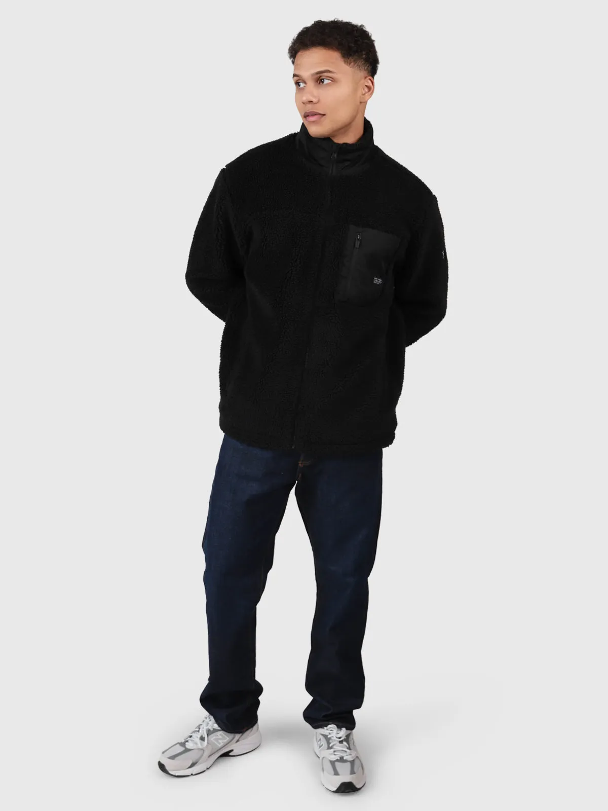 Renziost Men Fleece Jacket | Black