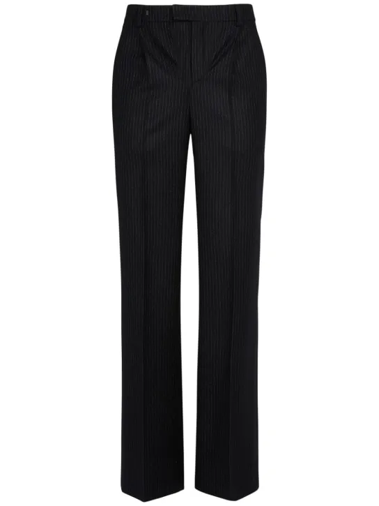 Saint Laurent   Pleated wool blend pants 