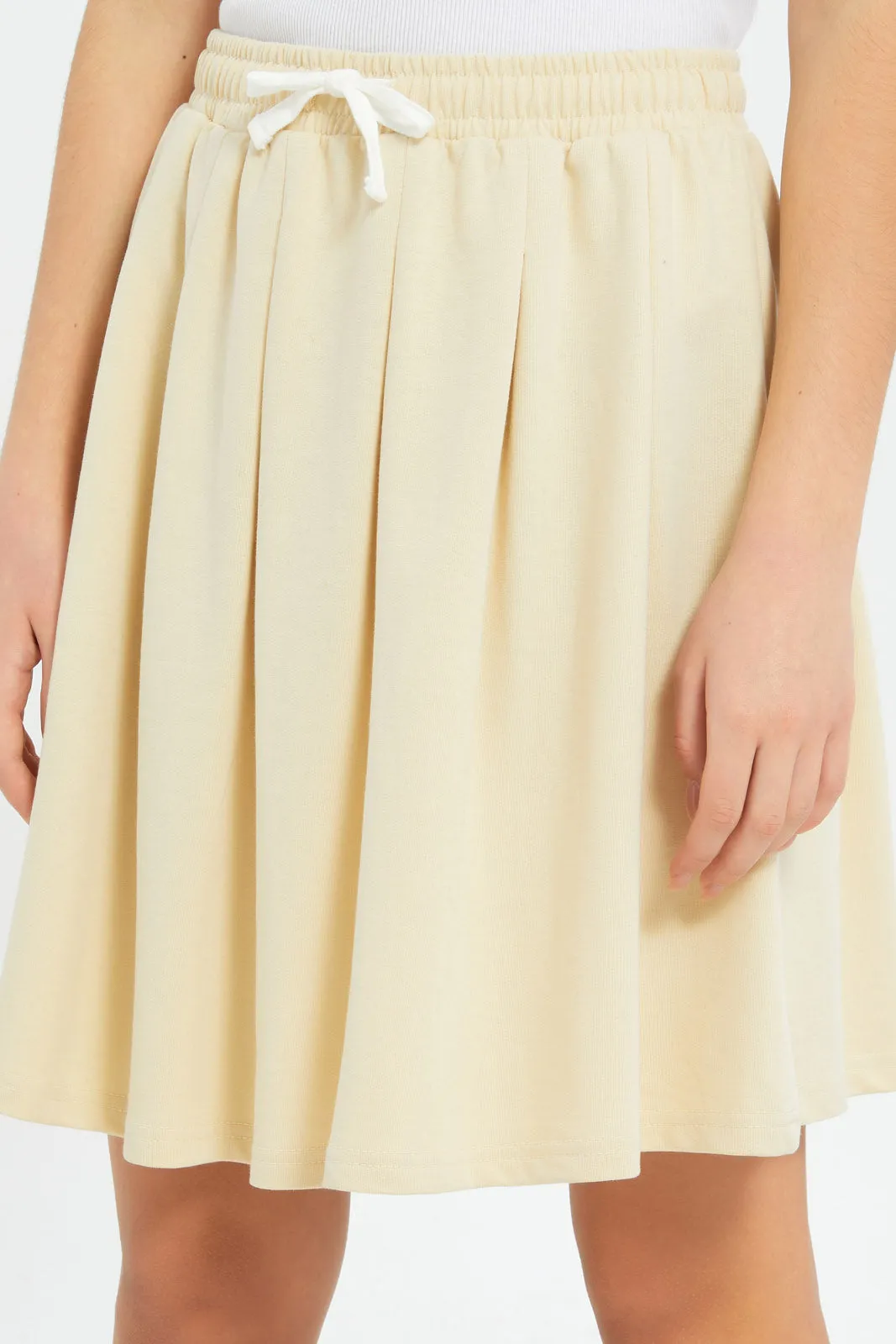 Senior Girls Beige Pleated Skirt