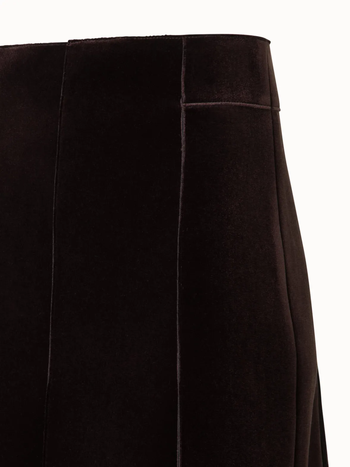 Short A-Line Skirt in Neoprene Velvet