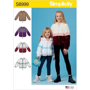 Simplicity Sewing Pattern S8999 Children's and Girls' Knit Hooded Jacket