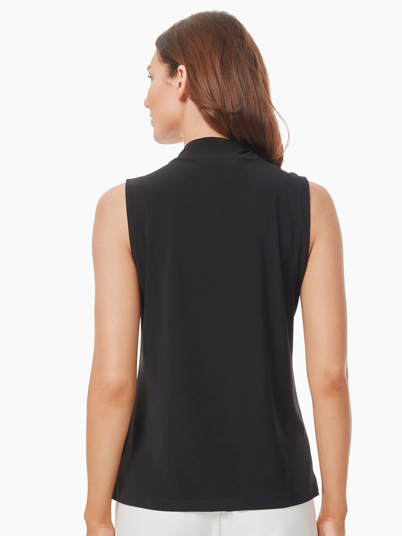 Sleeveless Knot Front Jersey Knit Top