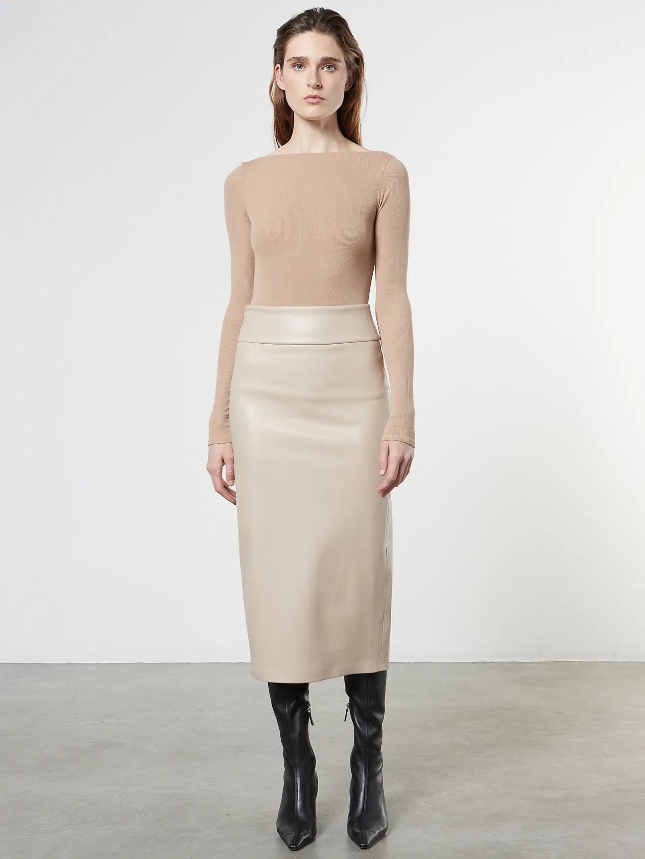 Soft Leather Pencil Skirt