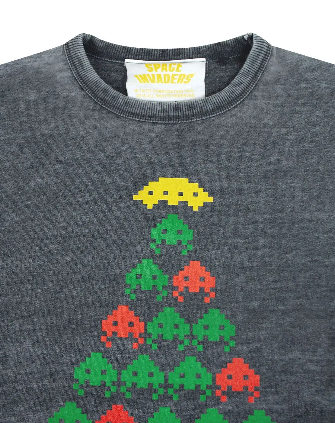 Space Invaders Christmas Tree Design Men's Grey Christmas Jumper