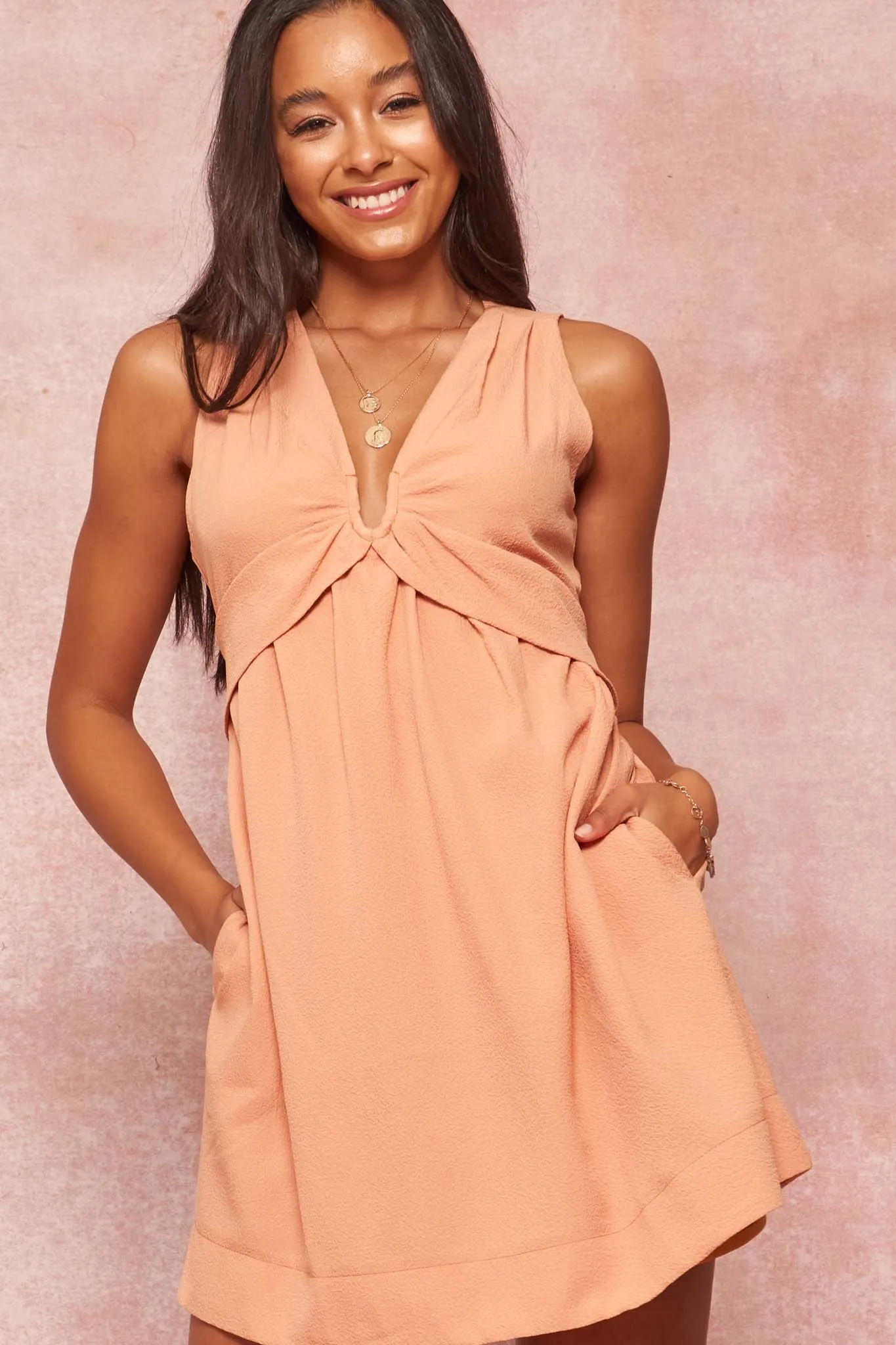 Sunshine Day Crepe V-Wire Mini Sundress