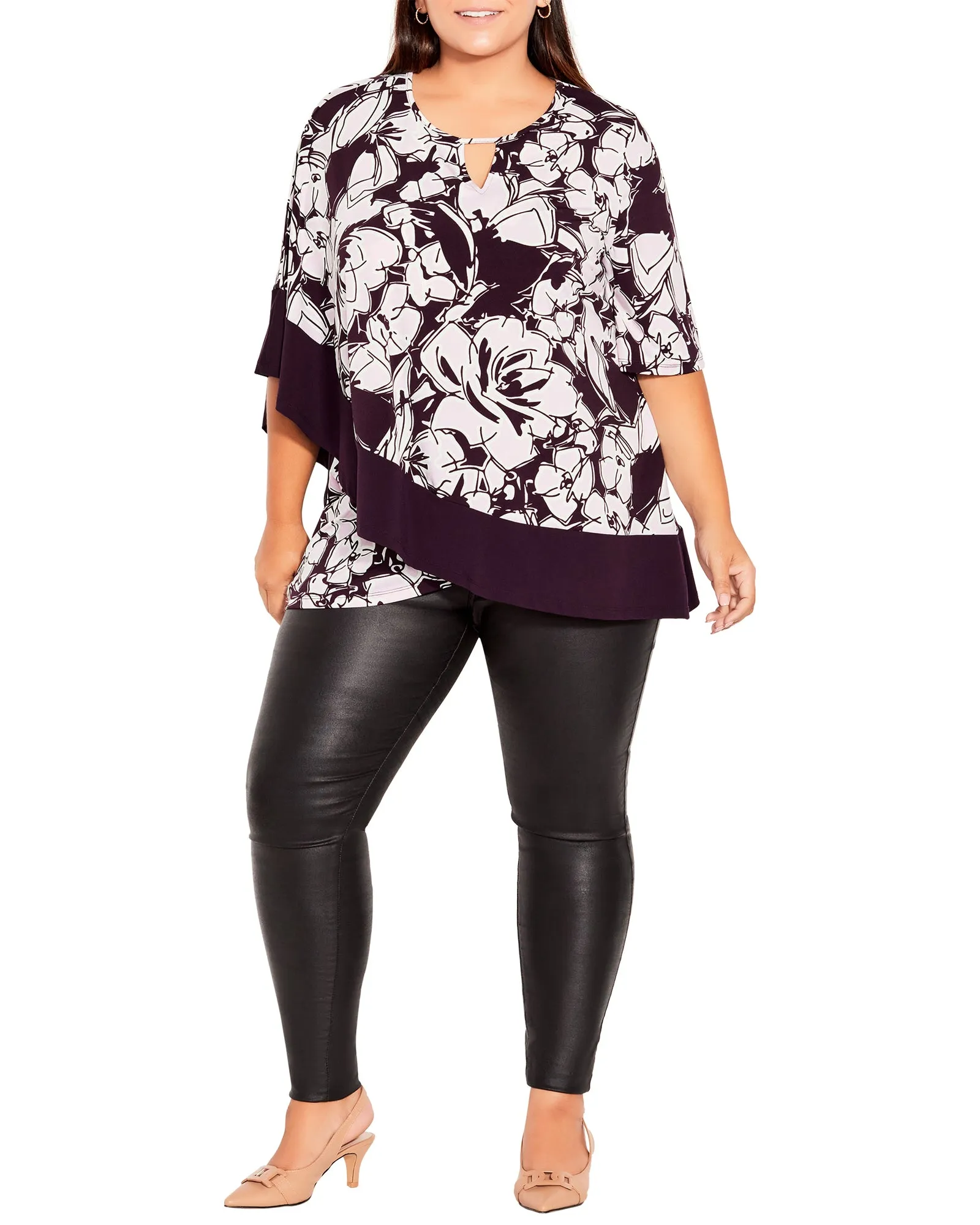 Suzi Overlay Top | Purple / White