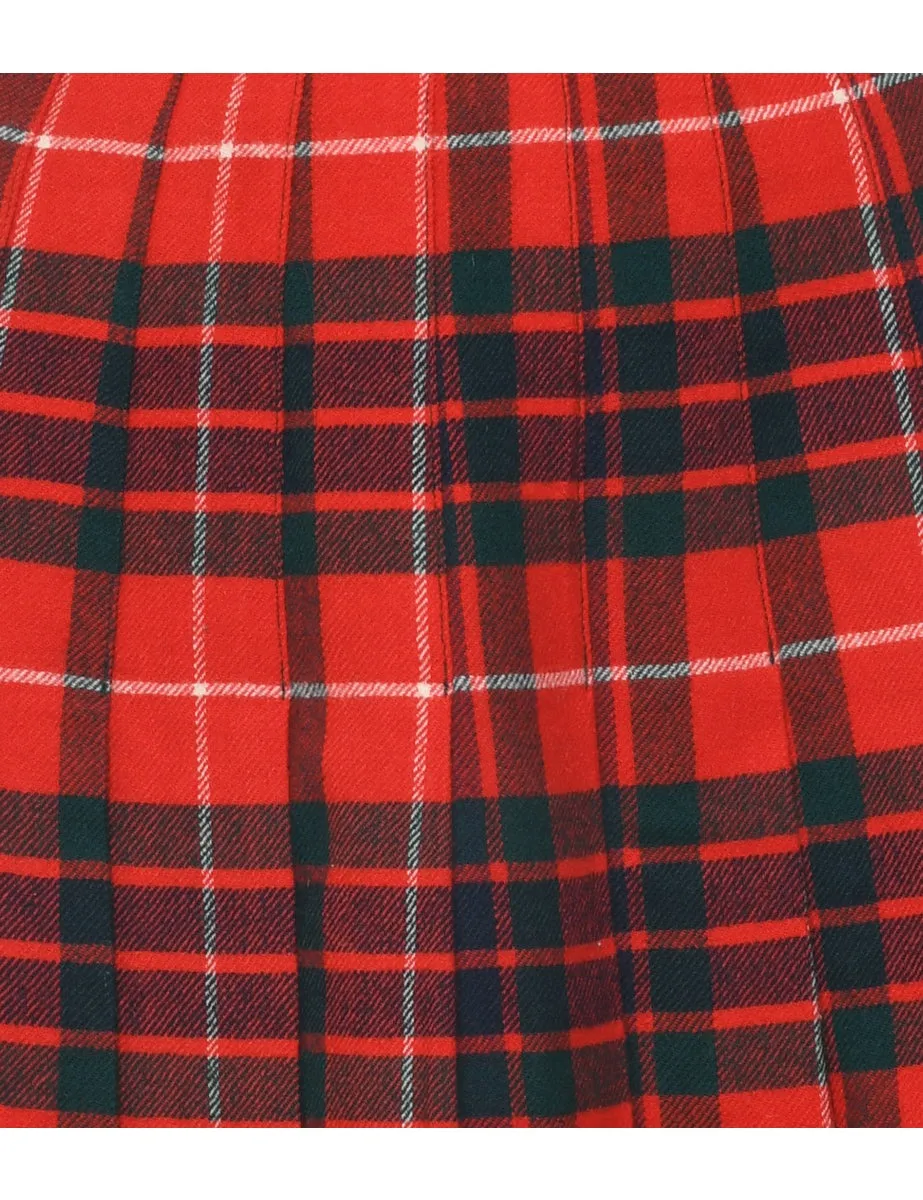 Tartan Pleated Skirt - XS