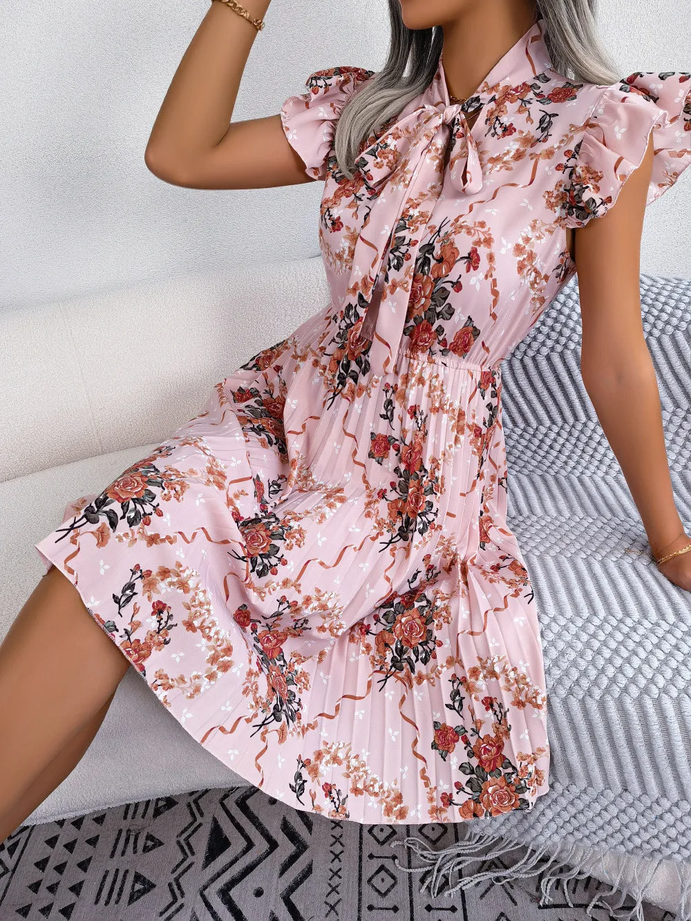 TastyHottie - Temperament Flower Pleated Dress