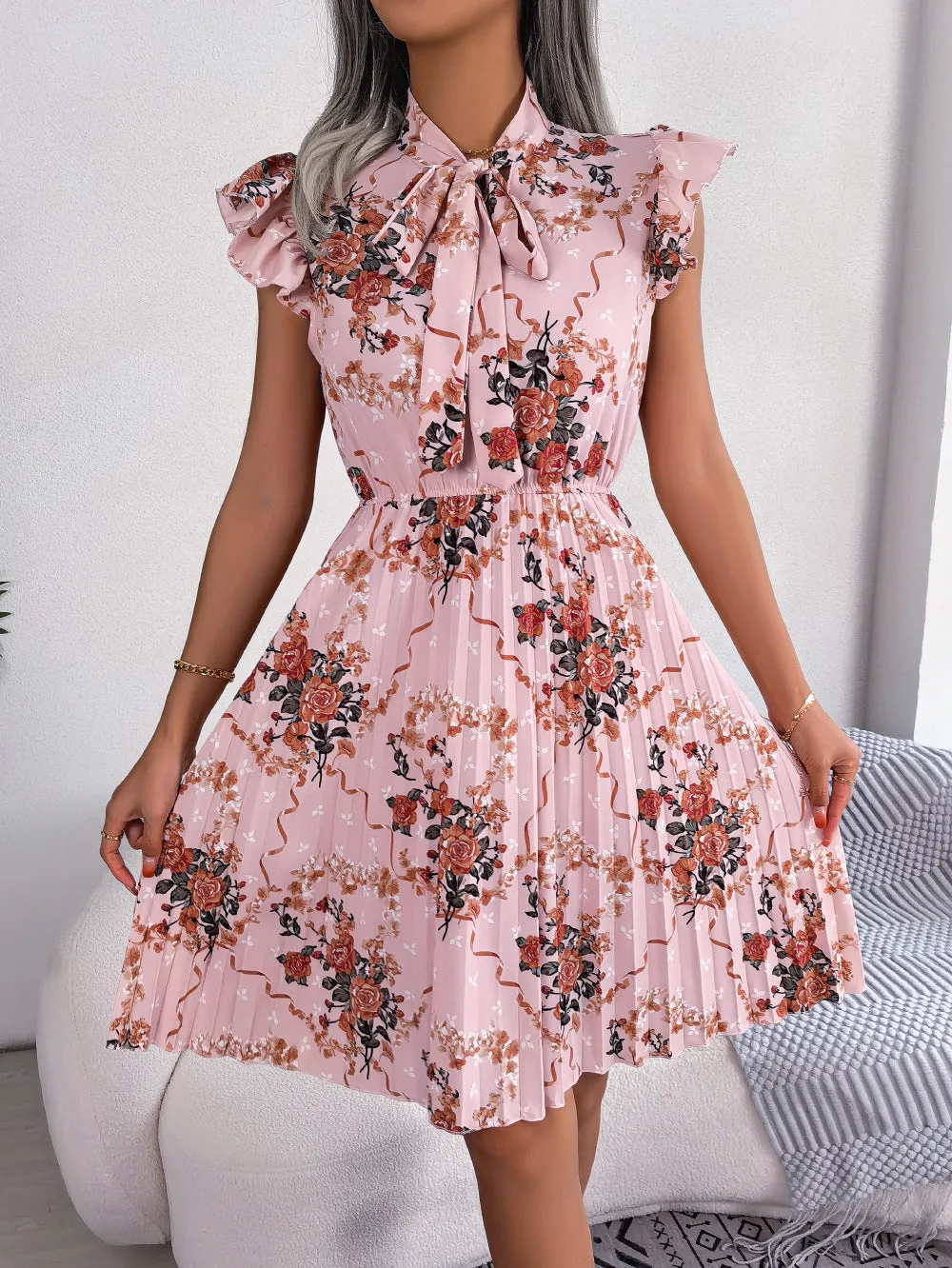 TastyHottie - Temperament Flower Pleated Dress