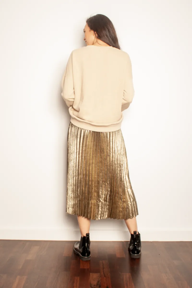 The Others - The Slouchy Sweat - Sandstone with Zebra Sequin Lips