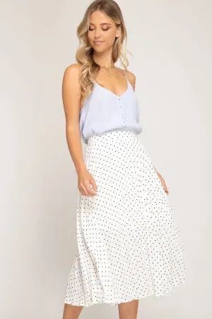 The Polka Midi Skirt in Ivory