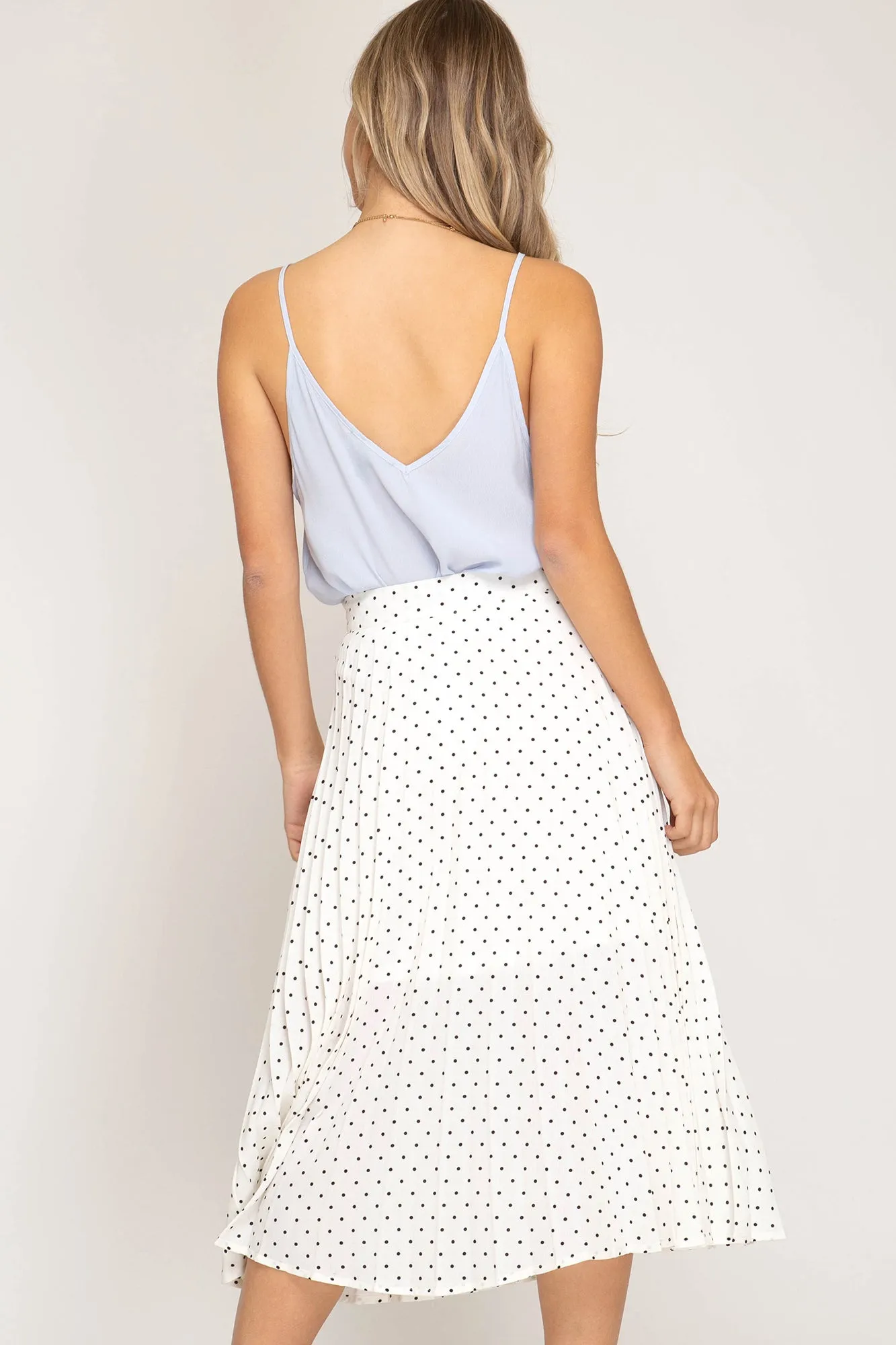 The Polka Midi Skirt in Ivory