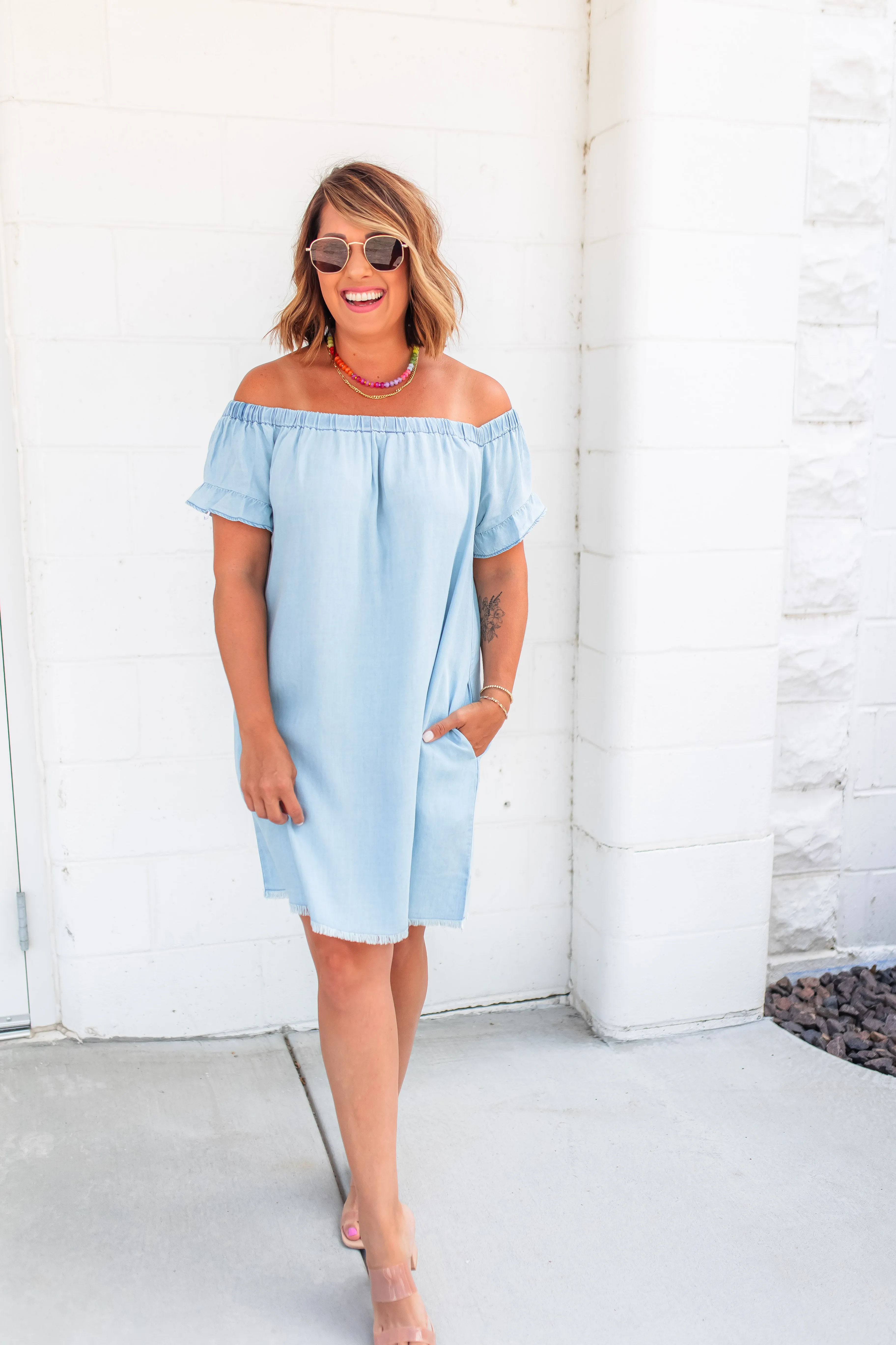 The Right Time Chambray Dress