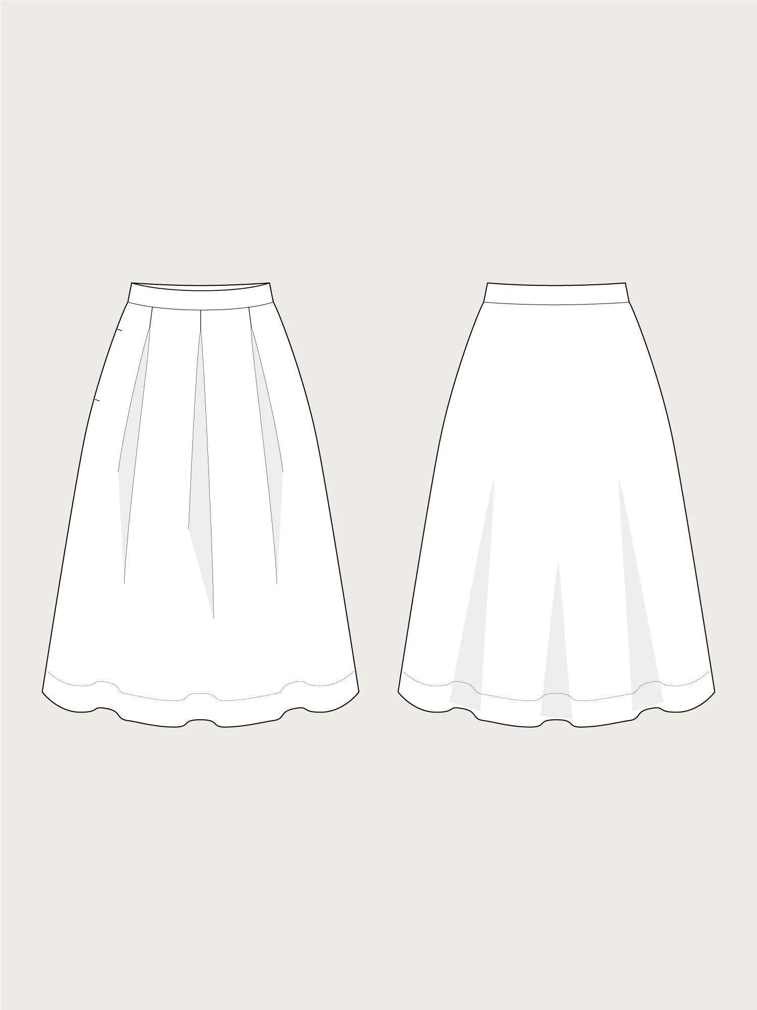 THREE PLEAT SKIRT PATTERN