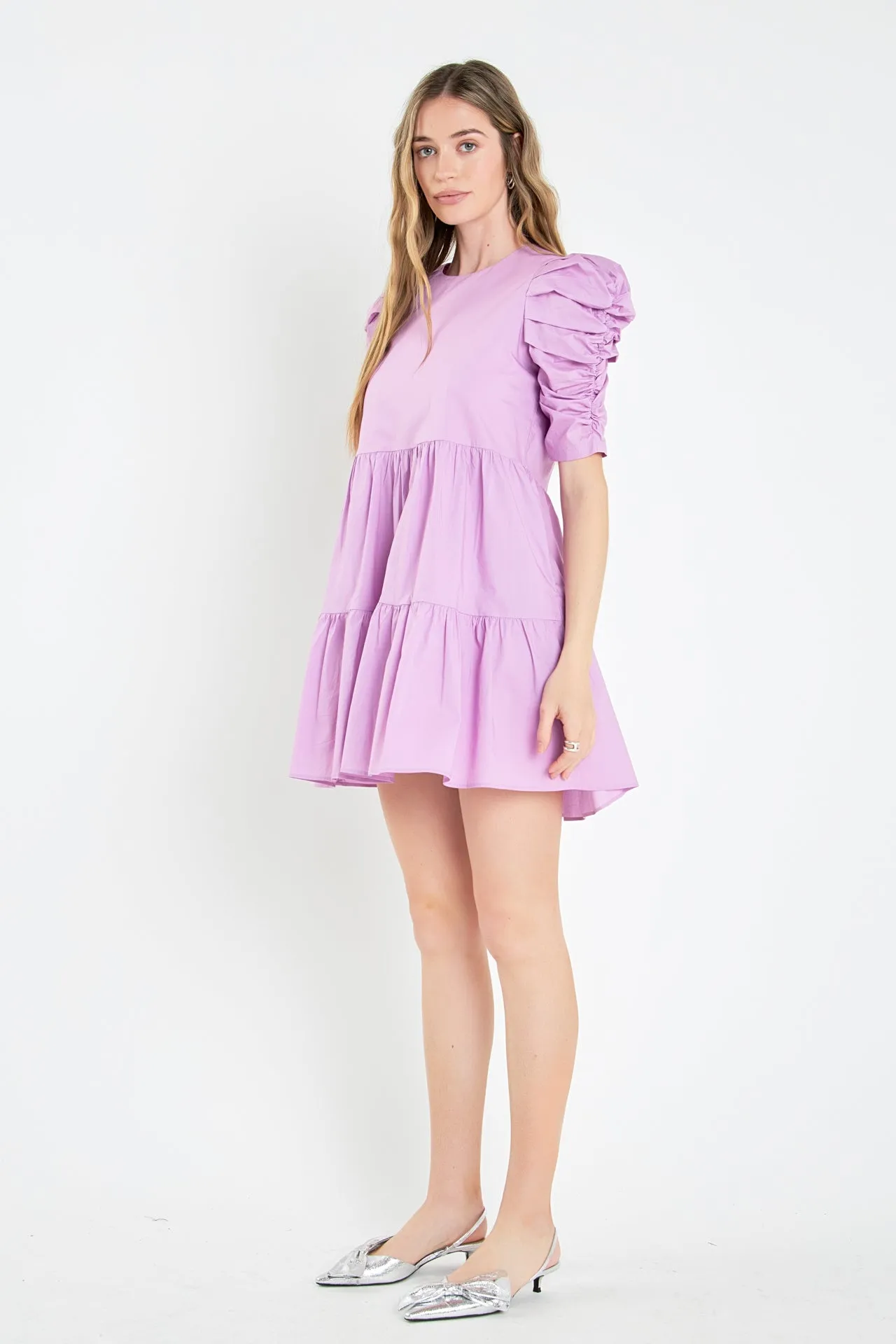 Tiered Puff Sleeve Mini Dress