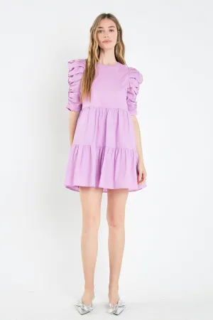 Tiered Puff Sleeve Mini Dress