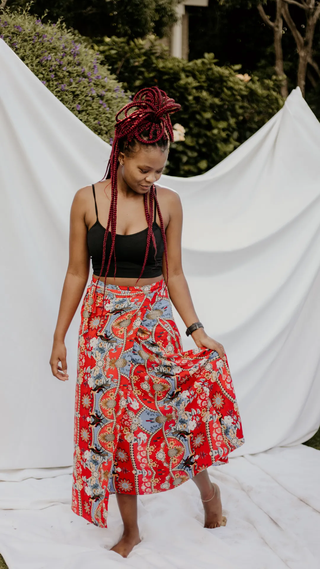 Toucan Long Wrap Skirt