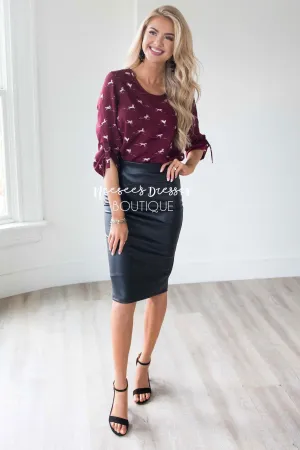 Vegan Leather Pencil Skirt