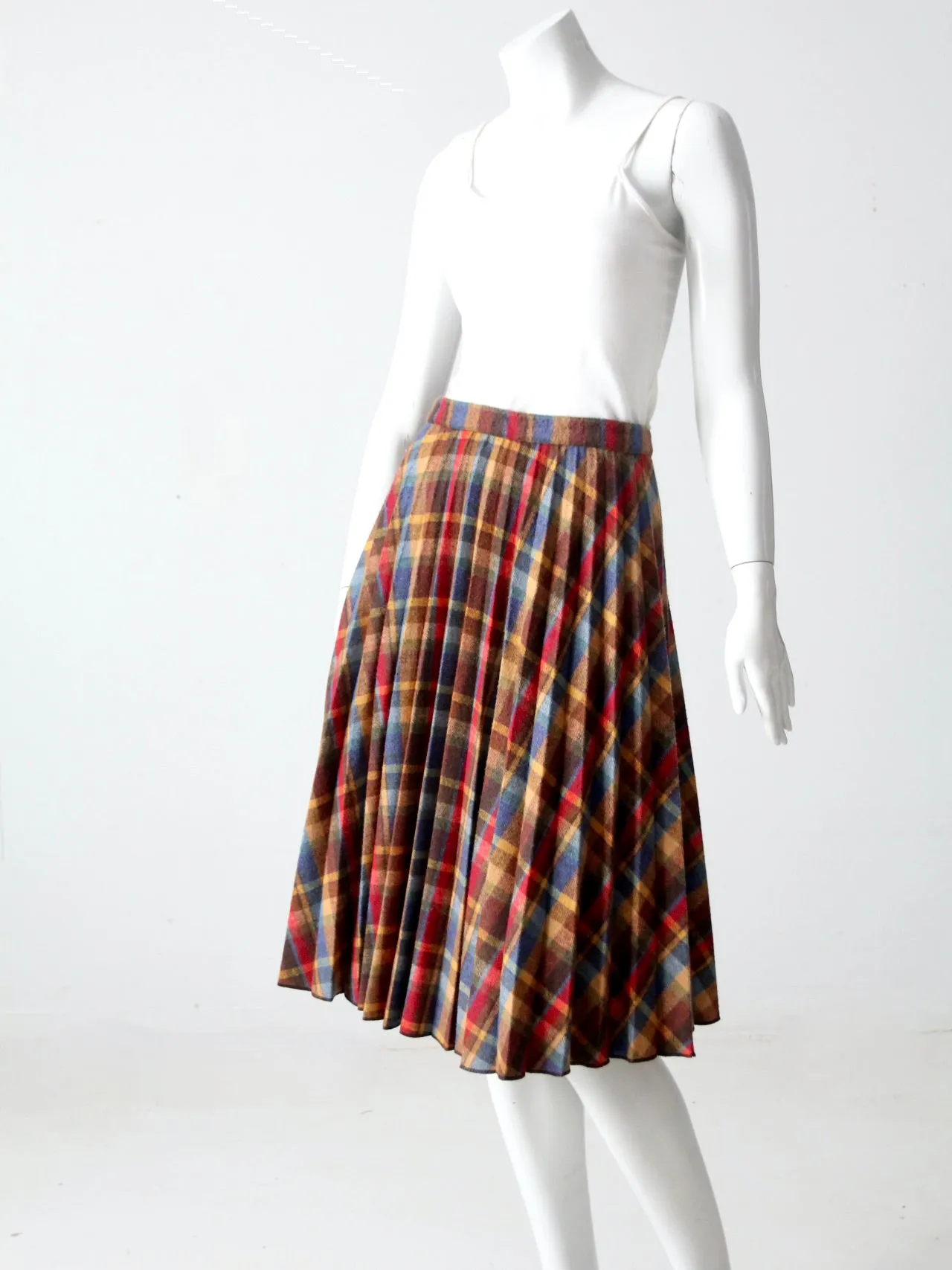 vintage 70s Benetton plaid skirt