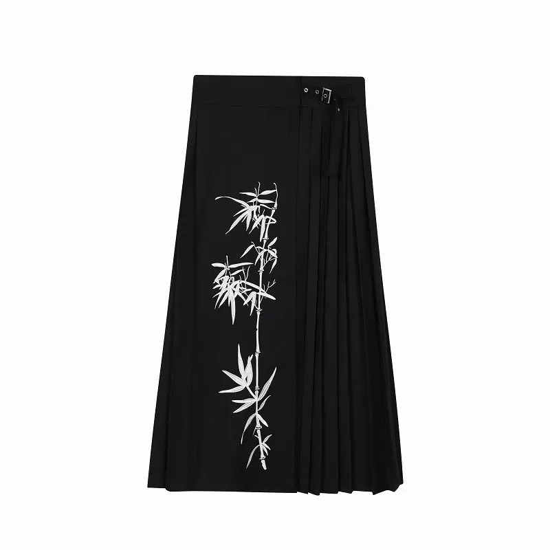 Vintage Embroidered Pleated Skirt