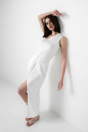 WHITE ASYMMETRIC DRESS