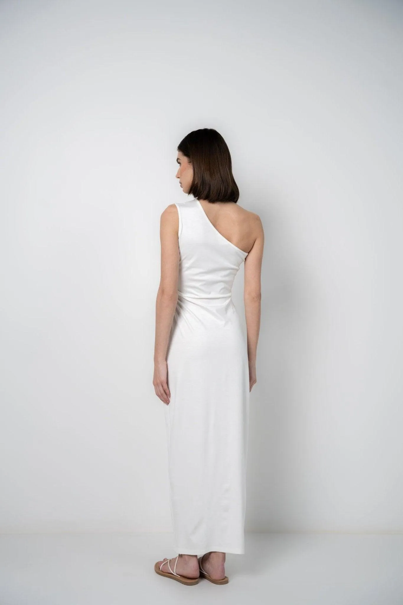 WHITE ASYMMETRIC DRESS