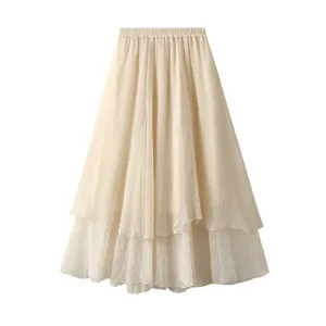 Women Elegant Cloud Gauze Large Swing Skirt 757