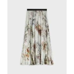 Women Flavvia-Vanilla Printed Pleated Skirt - White