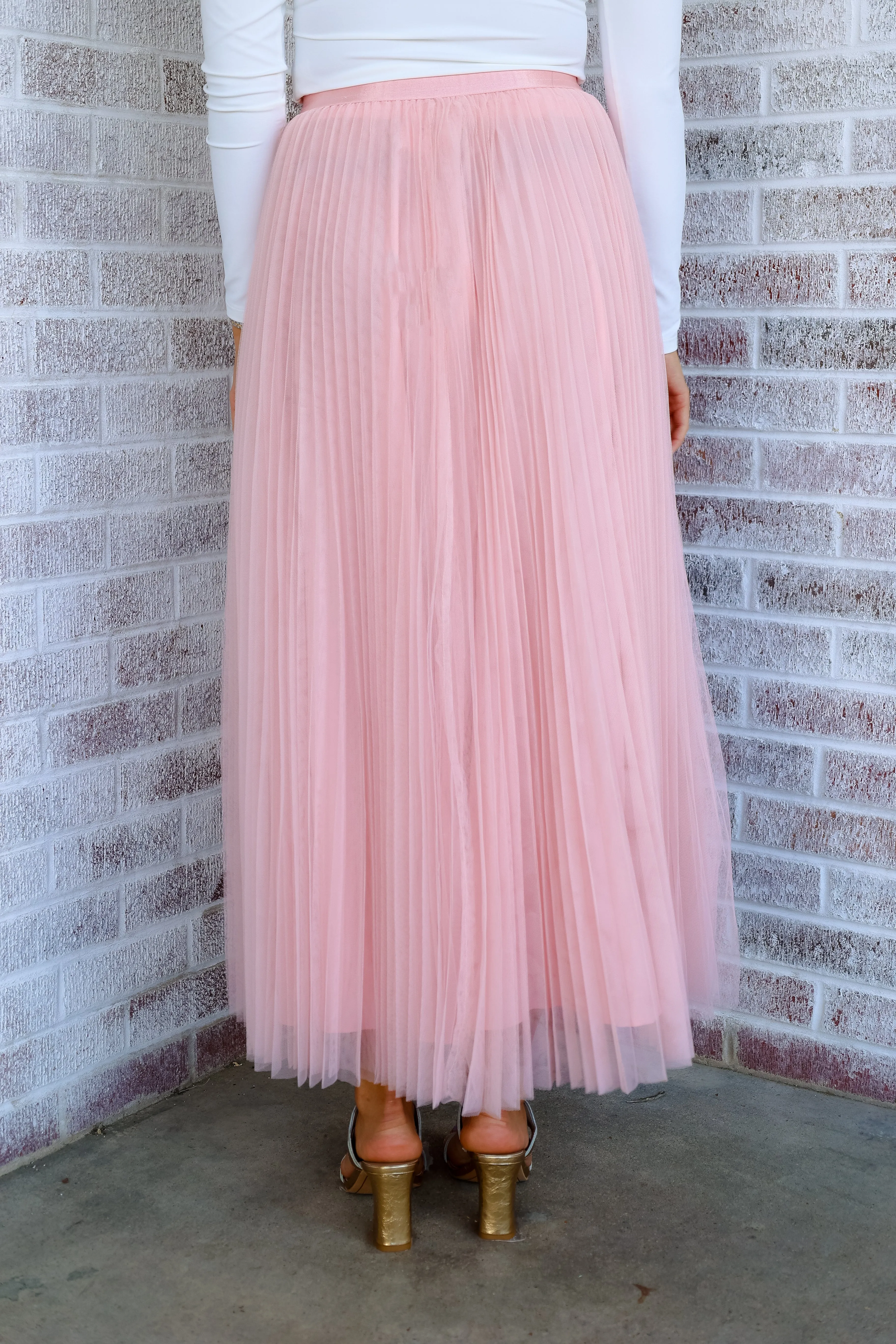 Wreckless Love Pleated Tulle Maxi Skirt